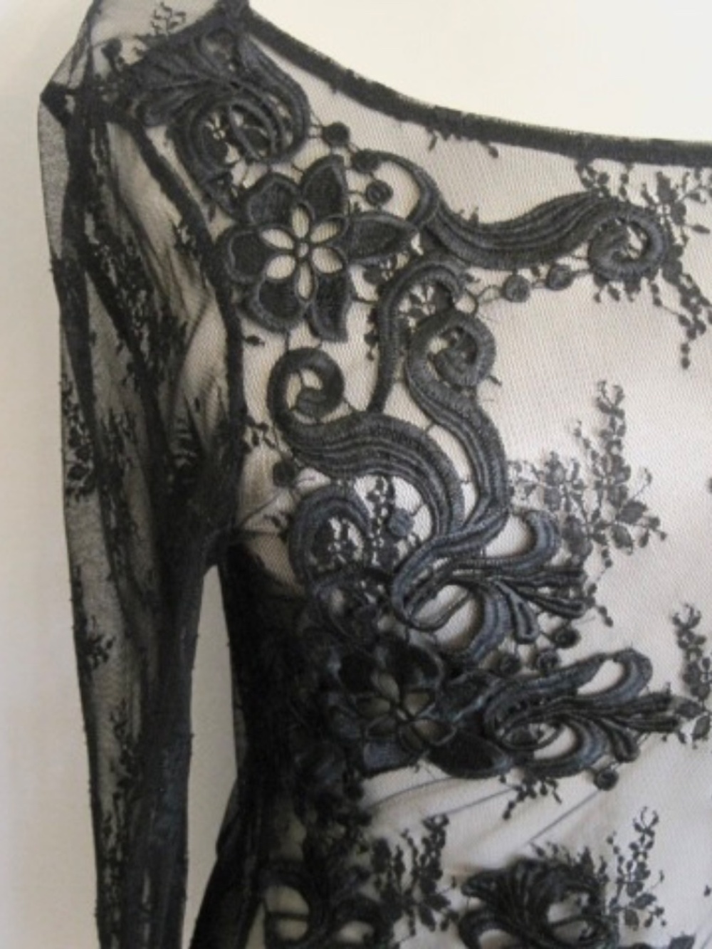 Embroidered Sheer Mesh Top - Picture 3 of 7